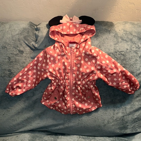 Disney junior minnie 24 months pink and white hooded jacket with ears 💕 - Picture 1 of 5